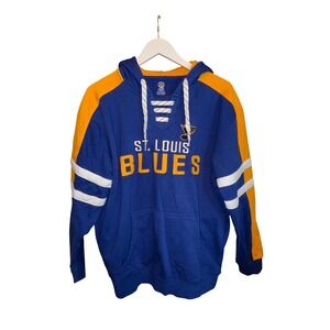 St Louis Blues Hockey Lace Up Hoodie Sweatshirt Men's Medium NHL